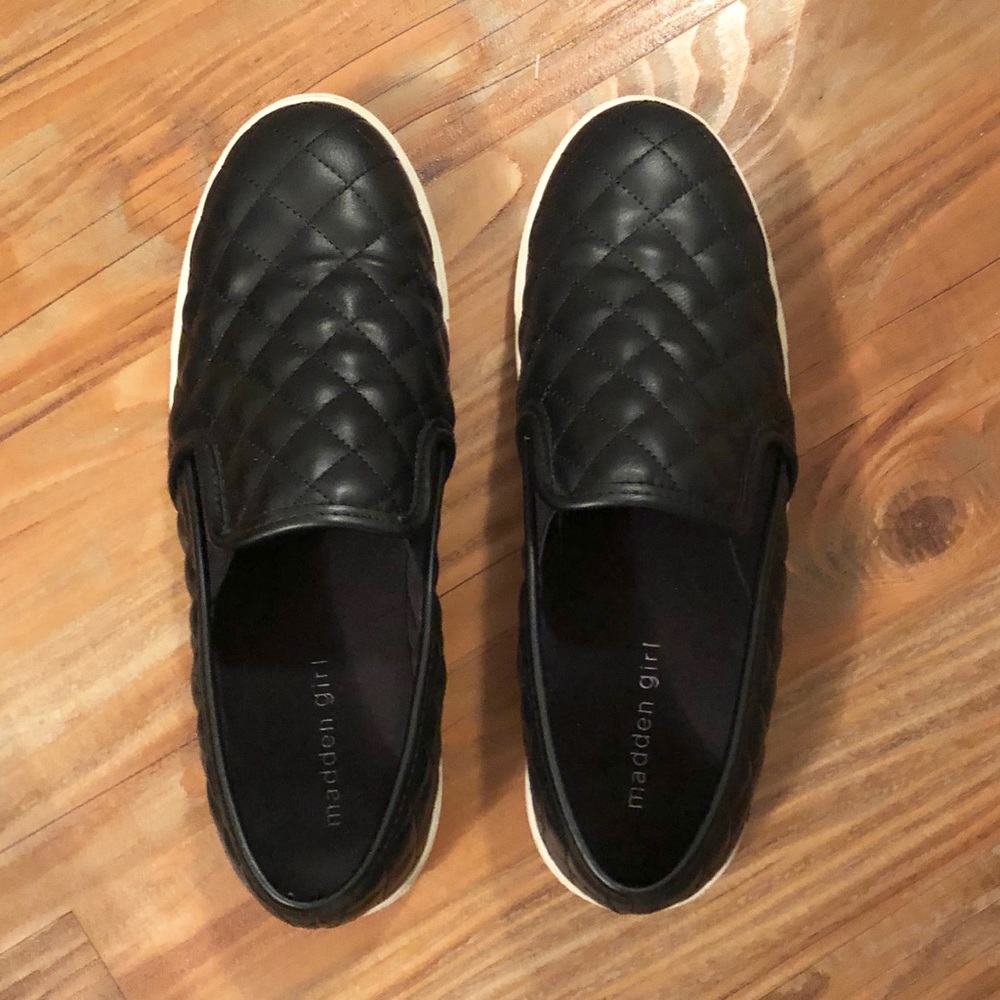 Madden Girl Black Slip On Shoes
